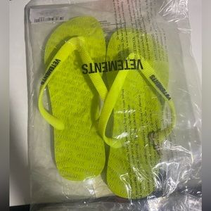 Vetements Green PVC flip flops